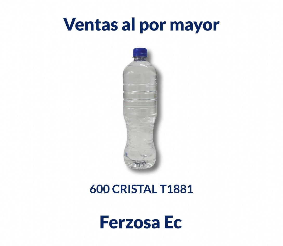 Botellas Plástica 600 CRISTAL T1881 (16 GR) con Tapa de 600ml al por Mayor desde $0.15c/u para 300 Unidades