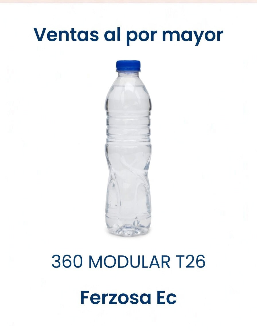 Botellas Plástica 360 MODULAR T26 con Tapa de 300ml al por Mayor desde $0.12c/u para 300 Unidades