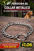 Collar Metálico Adiestramiento para Perro 3.0mm x 55cm al Por Mayor desde 1.06 para Bultos de 180 unidades