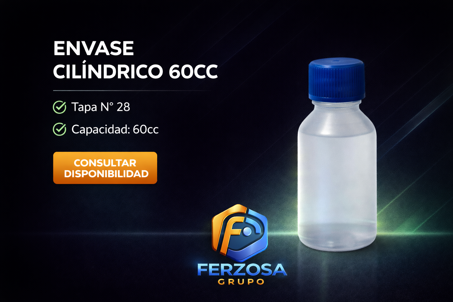 Envase Plástico Cilíndrico 60cc con tapa#28 al por mayor desde $0.23 x 300 Unidades natural