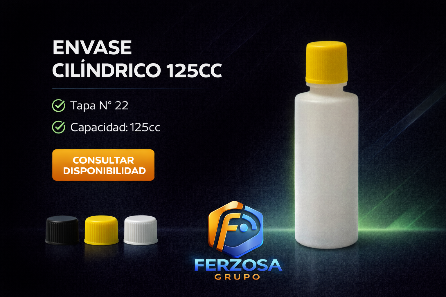 Envase Plástico Cilíndrico 125ml/cc con Tapa#22 al Por Mayor Desde $0.26 x 300 Unidades