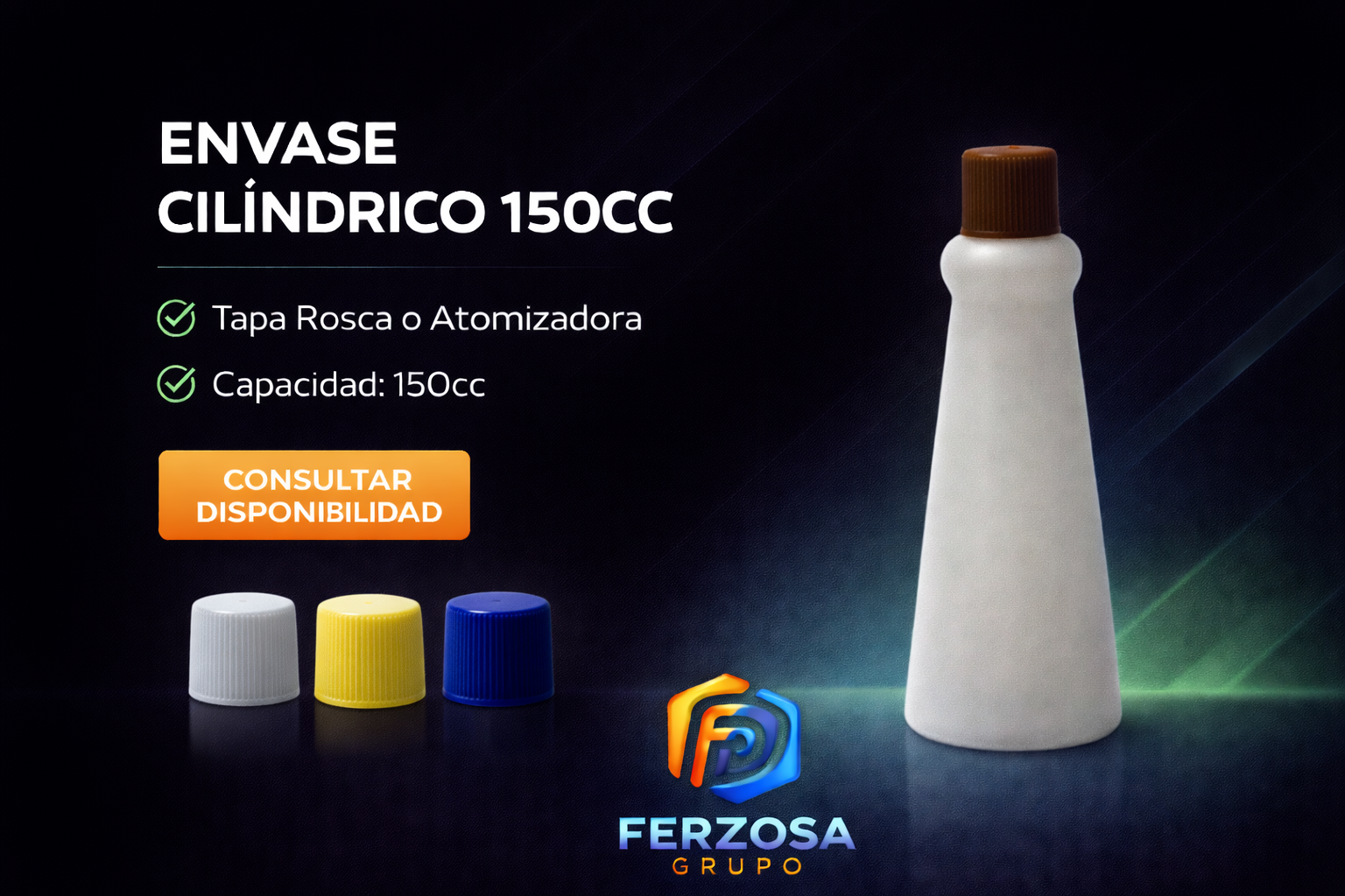 Envase Plástico Cilíndrico 150ml/cc con Tapa#22 al Por Mayor Desde $0.30 x 300 Unidades