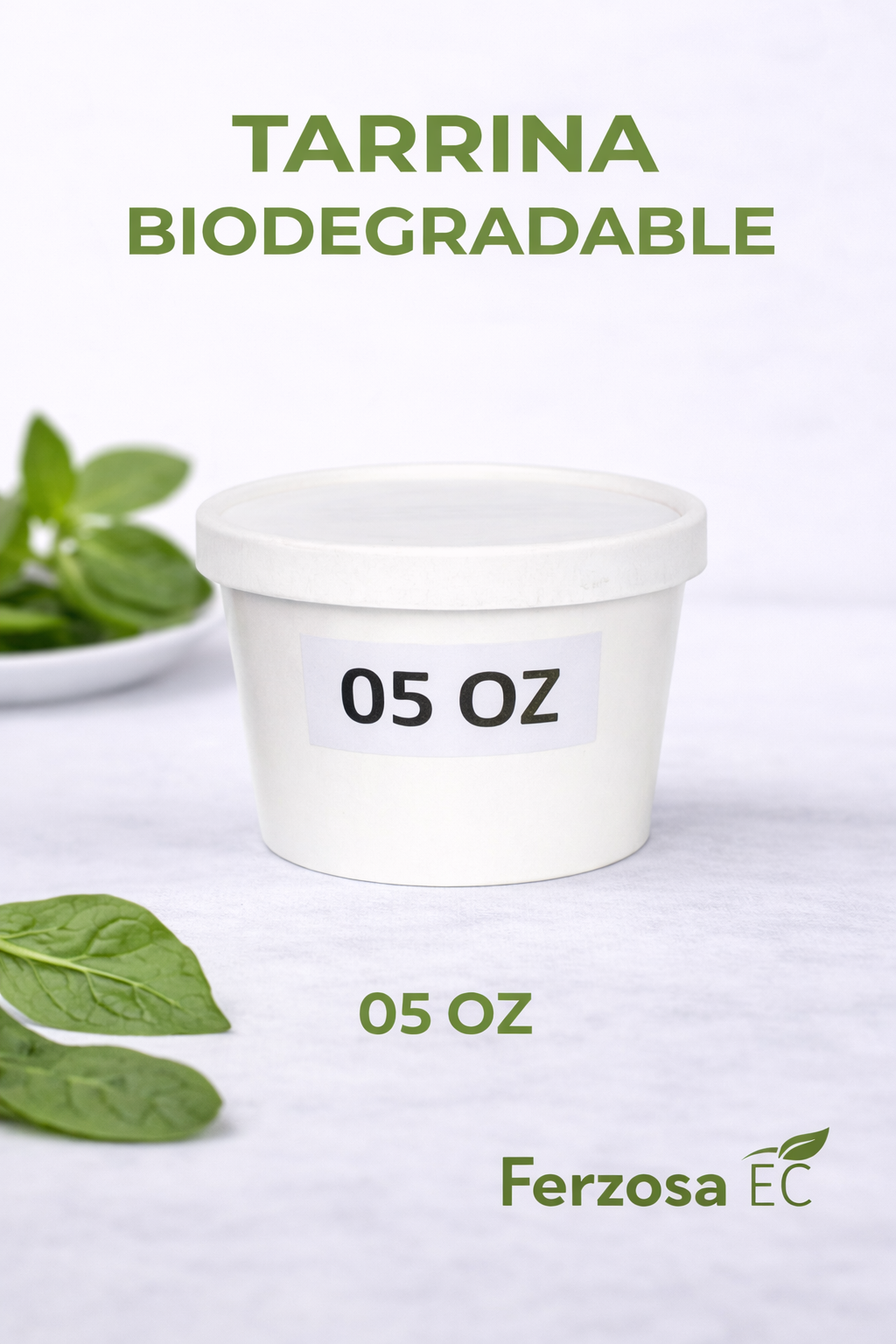 Tarrina Biodegradable de 5 onzas con Tapa al por Mayor desde 0.22c/u para 300 Unidades