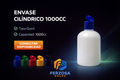 Envase Plástico Cilíndrico 1000ml/cc con Tapa#32  al Quick Por Mayor Desde $0.50 x 300 Unidades