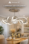 Lámpara Colgante LED Infinito Cromado” / “Infinity LED Pendant Chrome with Crystal al por mayor desde $54