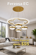Lámpara LED Colgante Anillo Irregular con Globos de Cristal al por mayor desde $95