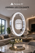 Lámpara LED Colgante Anillo Ovalado Vertical con Globo de Cristal al por mayor desde $54