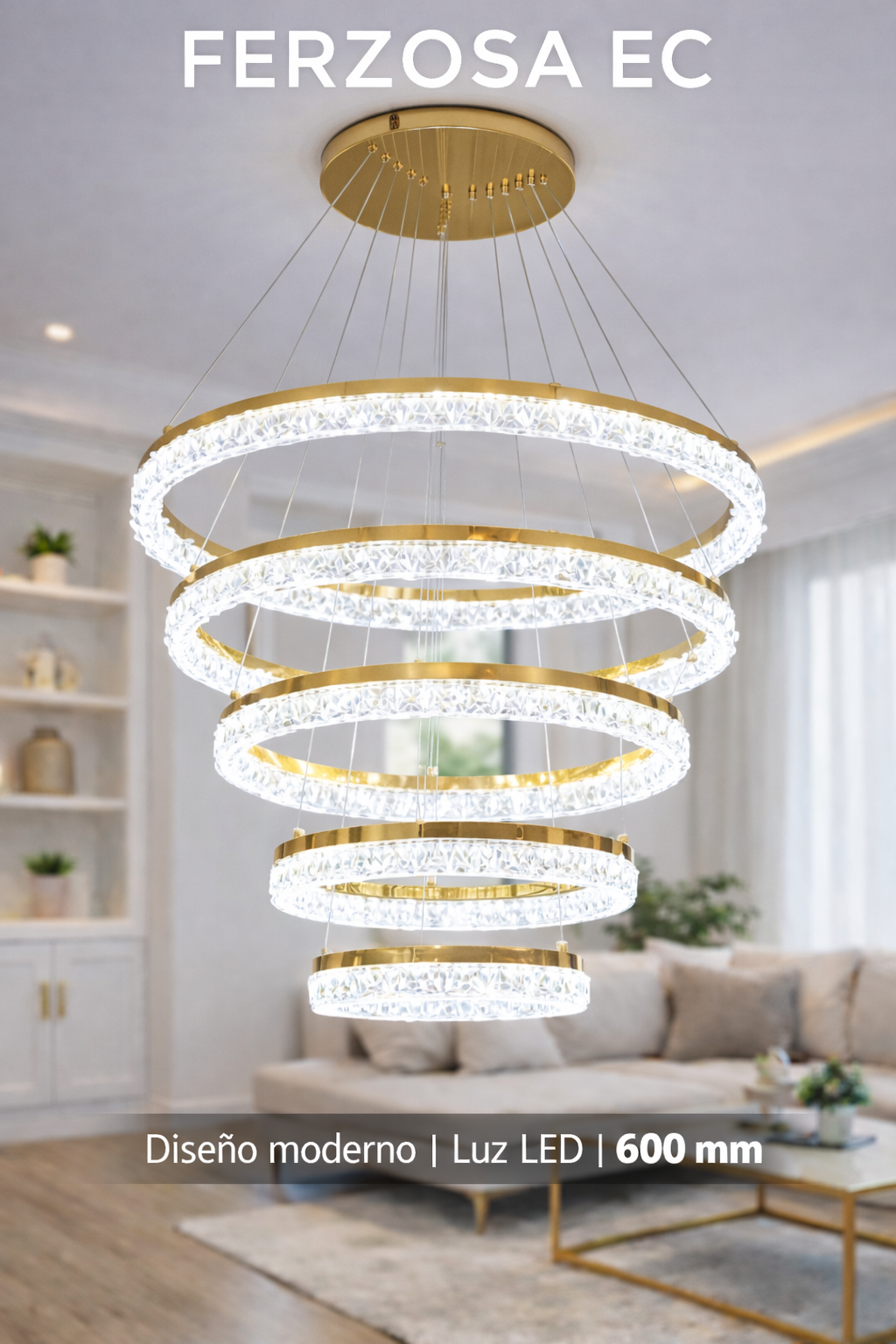 LÁMPARA 5 ANILLOS LED al por mayor desde $110.83 Precio para 6 Unidades