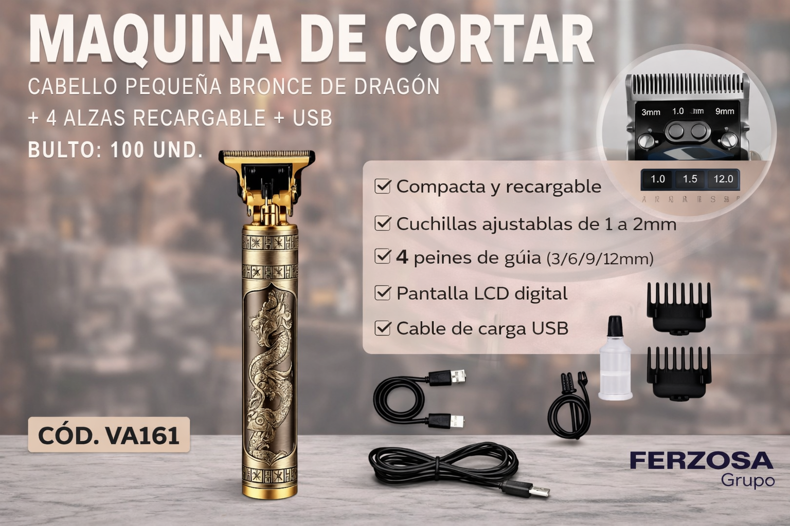 Maquina para Corte de Cabello Inalámbrica al Por Mayor Desde $5.00 c/u Bultos de 100 Unidades