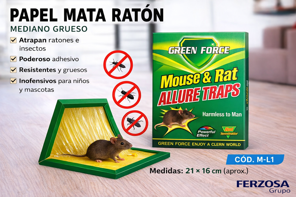 Papel Trampa Mata Ratones al Por Mayor Desde $0.90 c/u Bultos de 500 Unidades