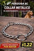 Collar Metálico Adiestramiento para Perro 3.5mm x 60cm al Por Mayor desde 1.22 para Bultos de 150 unidades