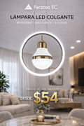 Lámpara LED Colgante Anillo con Bola de Cristal Dorada al por mayor desde $54