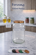 Envases de Vidrio Boca Ancha de 500ml Peldar con Tapa al por Mayor Desde 0.79C/u para 96 Unidades