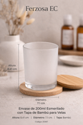 Envases de Vidrio 200ml esmerilado tapa de madera al por Mayor Desde 1.45C/u para 96 Unidades