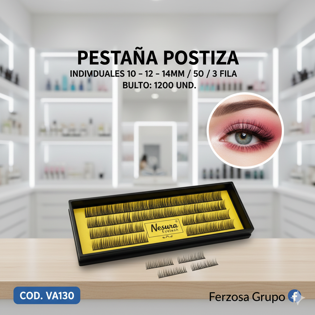 Set de Pestañas Postizas  Al Por Mayor Desde $0.85 c/u En Bultos de 1200 Cajas