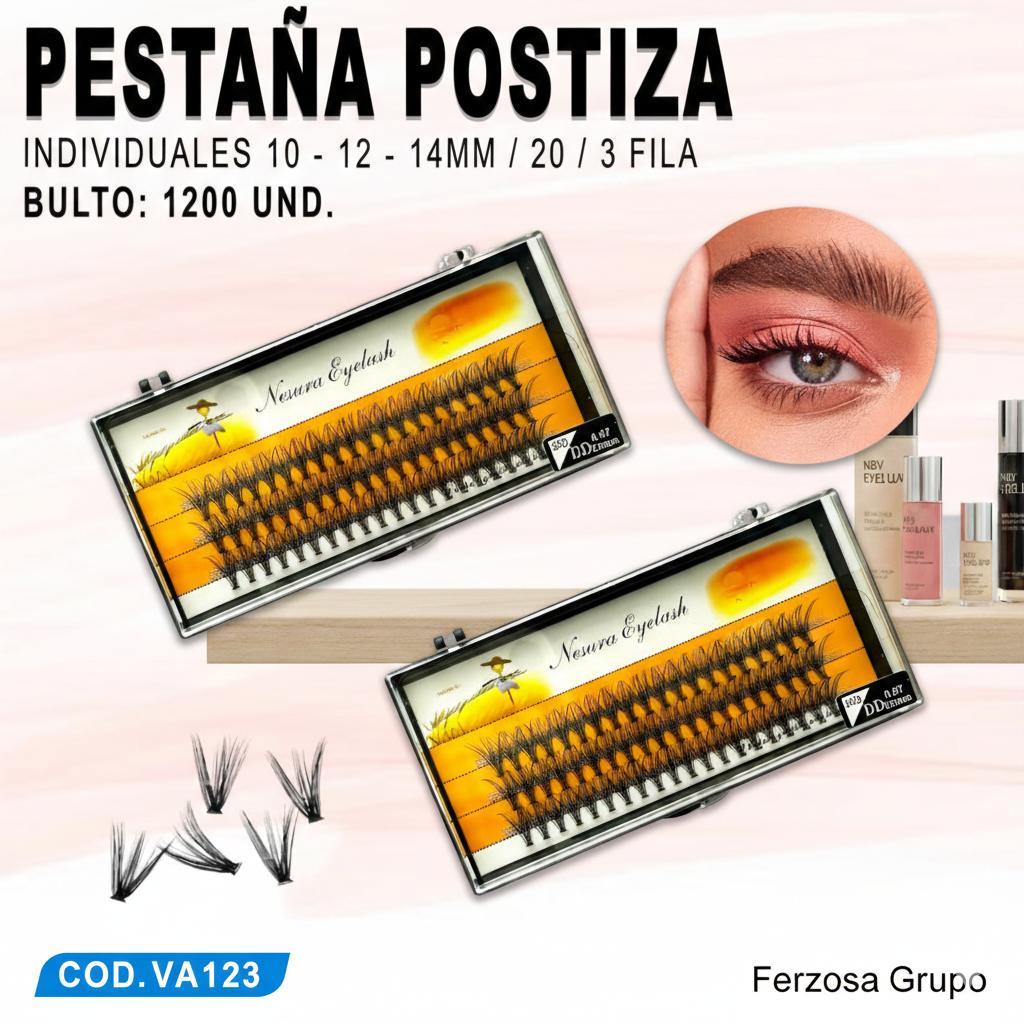 Set de Pestañas Postizas  Al Por Mayor Desde $0.85 c/u En Bultos de 1200 Cajas