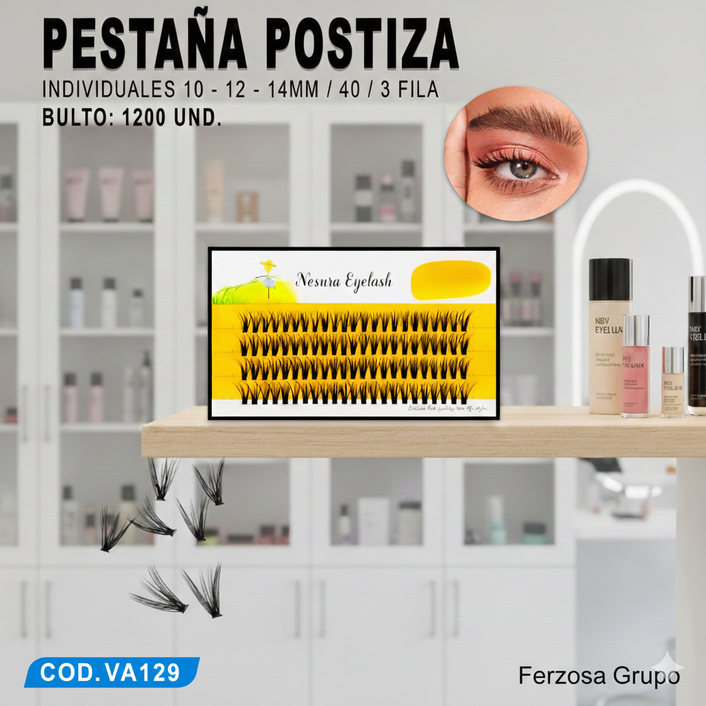 Set de Pestañas Postizas  Al Por Mayor Desde $0.85 c/u En Bultos de 1200 Cajas