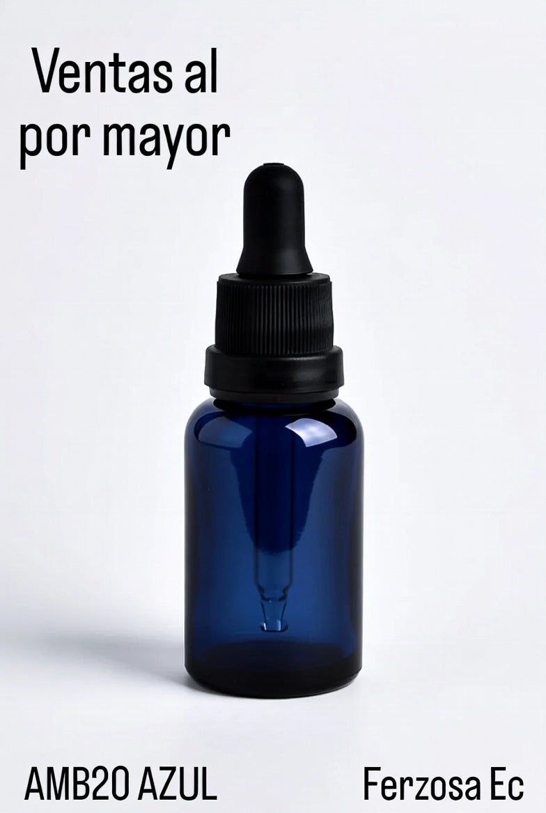 Gotero de Vidrio Azul y Pipeta de 20ml al por Mayor Desde 0.86C/u para 100 Unidades