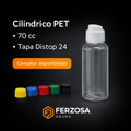 Envase Plástico Pet. Cilíndrico 70ml/cc con Tapa#24 Distop al Por Mayor Desde $0.37 x 300 Unidades