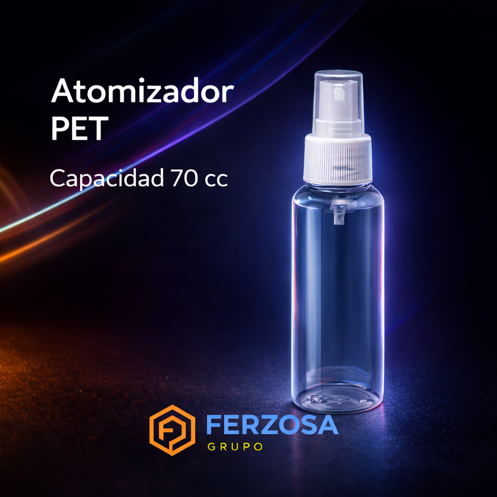 Envase Plástico Pet. Cilíndrico 70ml/cc Spray al Por Mayor Desde $0.58 x 300 Unidades