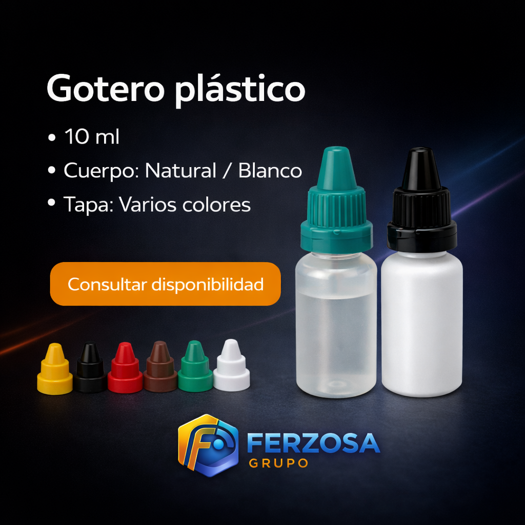 Gotero Plástico Cuenta Gotas 10ml/cc al Por Mayor Desde $0.16 x 300 Unidades
