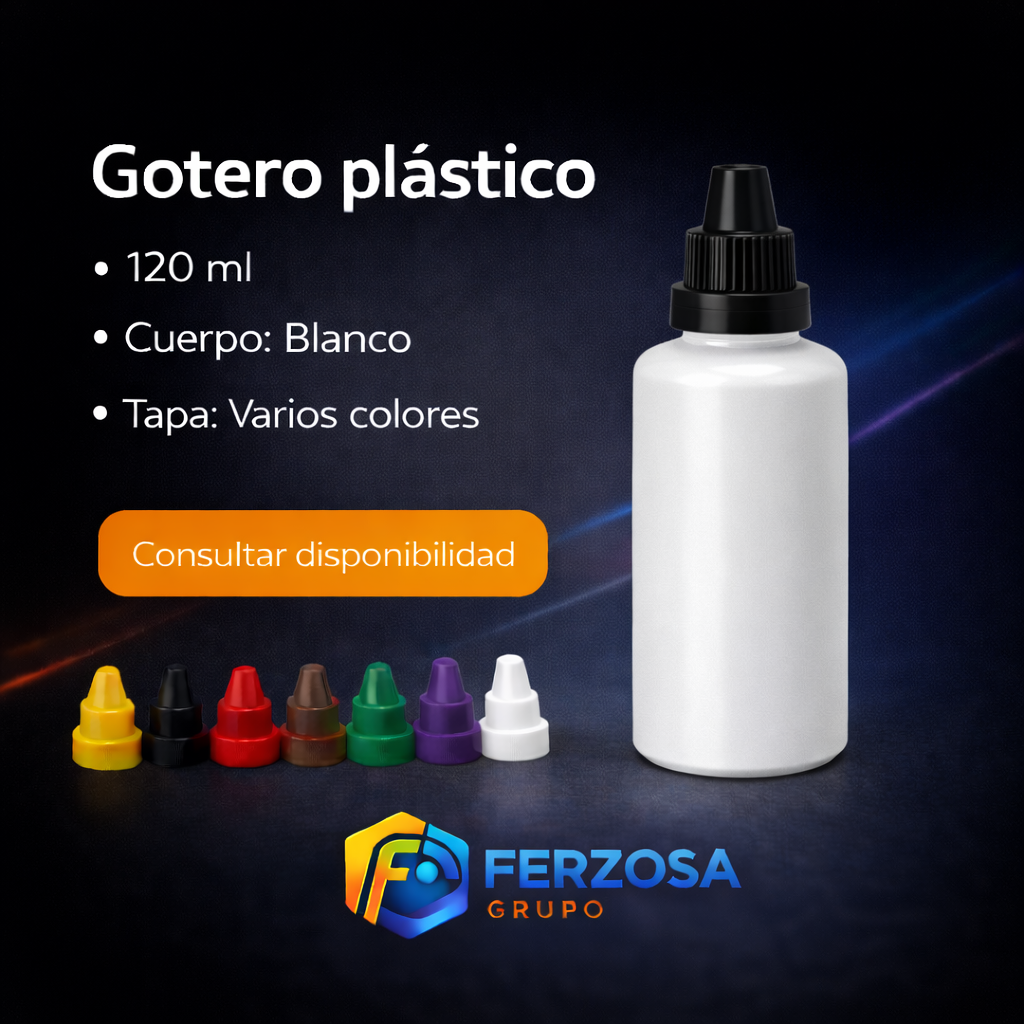 Gotero Plástico Cuenta Gotas 120ml/cc al Por Mayor Desde $0.26 x 300 Unidades