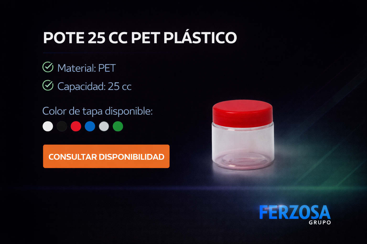 Pote Envase Plástico PET 25ml/cc al Por Mayor Desde $0.25 x 300 Unidades
