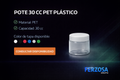 Pote Envase Plástico AcrílicoPET 30ml/cc al Por Mayor Desde $0.39 x 300 Unidades