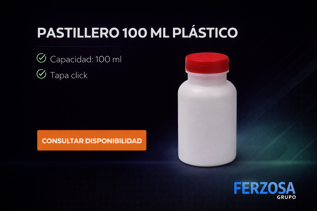 Envase Frasco Pastillero Plástico PET 100ml/cc al Por Mayor Desde $0.28 x 300 Unidades