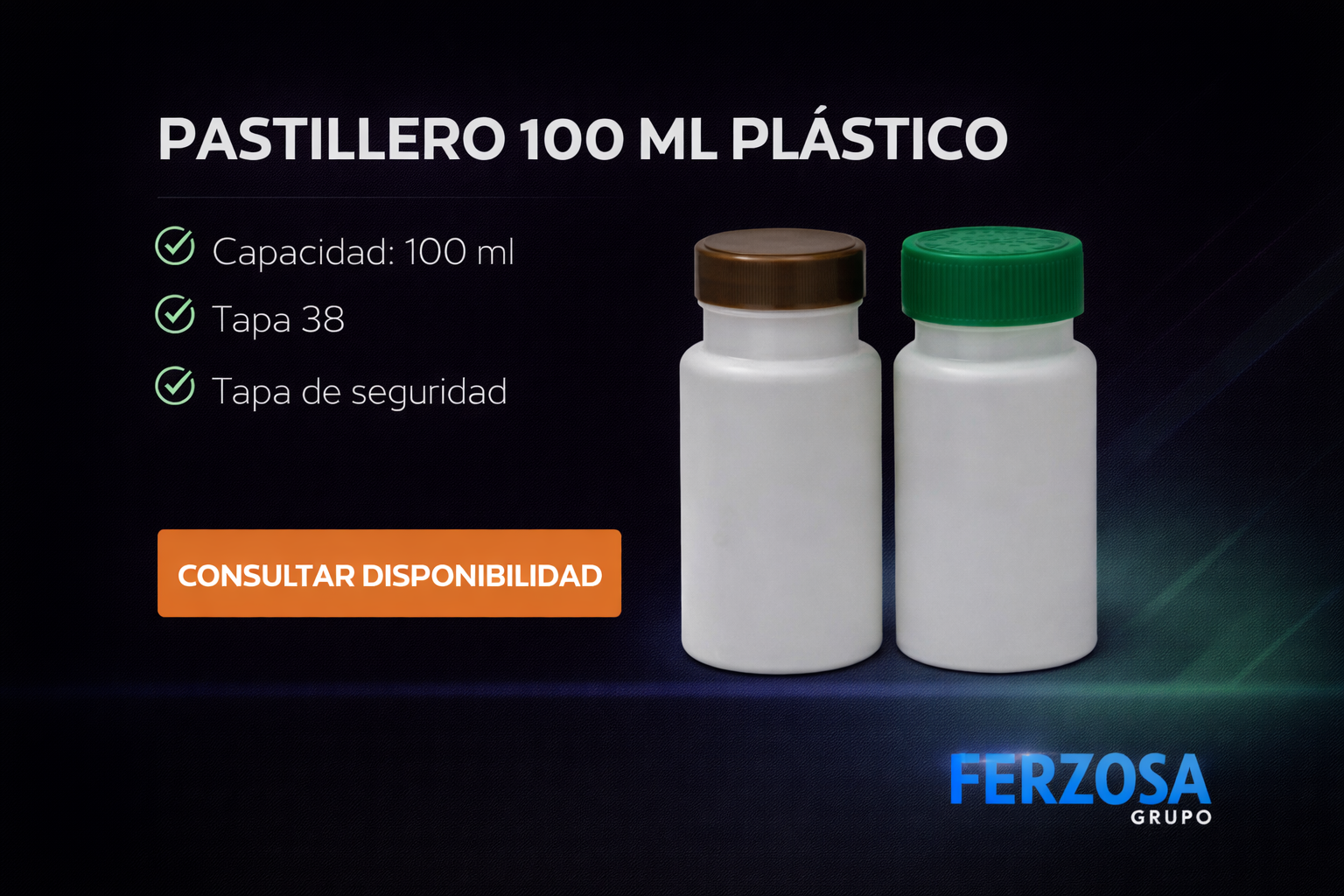 Envase Frasco Pastillero Plástico PET 100ml/cc al Por Mayor Desde $0.28 x 300 Unidades