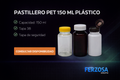Envase Frasco Pastillero Plástico PET 150ml/cc al Por Mayor Desde $0.37 x 300 Unidades