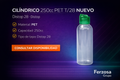Envase Botella Plástica Cilíndrico PET 250ml/cc al Por Mayor Desde $0.44 x 300 Unidades