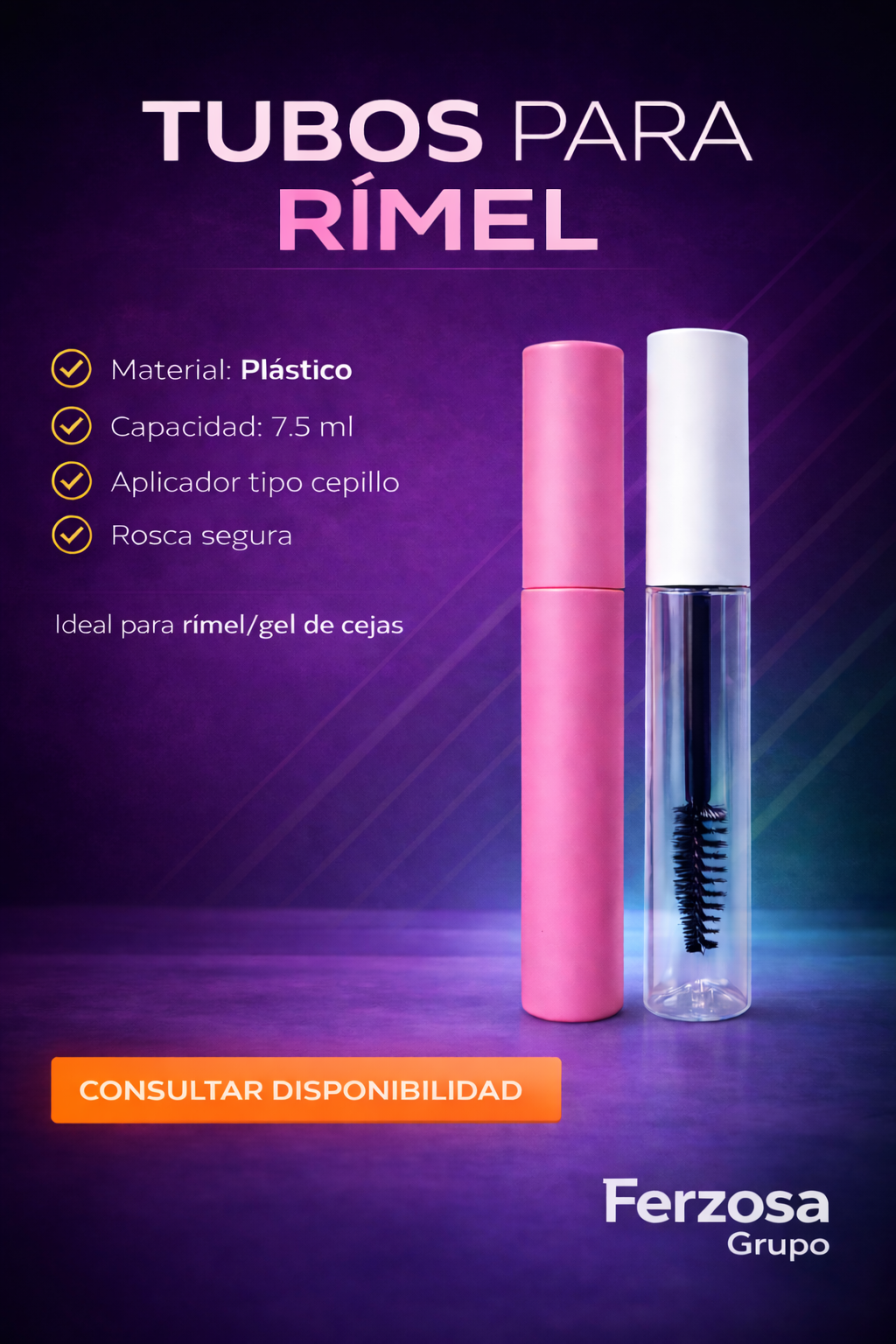 Envase Plástico Para Rímel 7,5ml/cc al Por Mayor Desde $1,15 x 300 Unidades