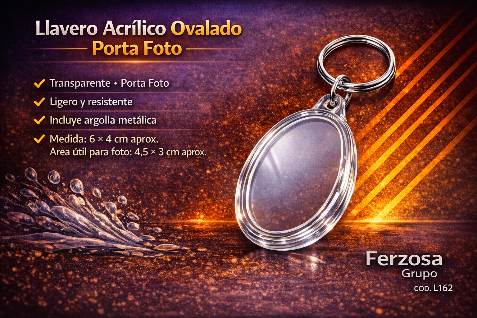 Llaveros Para Fotos Plásticos Promocionales al Por Mayor Desde $0,13 c/u x 3000 Unidades