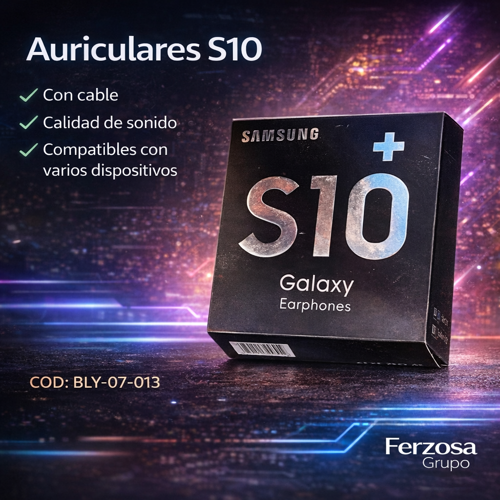 Auriculares, audífonos Con cable, modelo S10, al por mayor desde $1.60 C/u por Bulto de 100 unidades