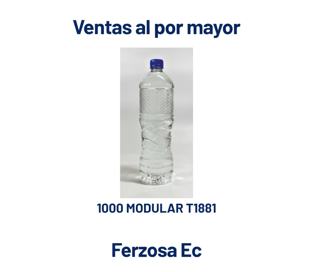 Botellas Plástica 1000 MODULAR T1881 (23 GR) con Tapa de 1000ml al por Mayor desde $0.20c/u para 300 Unidades