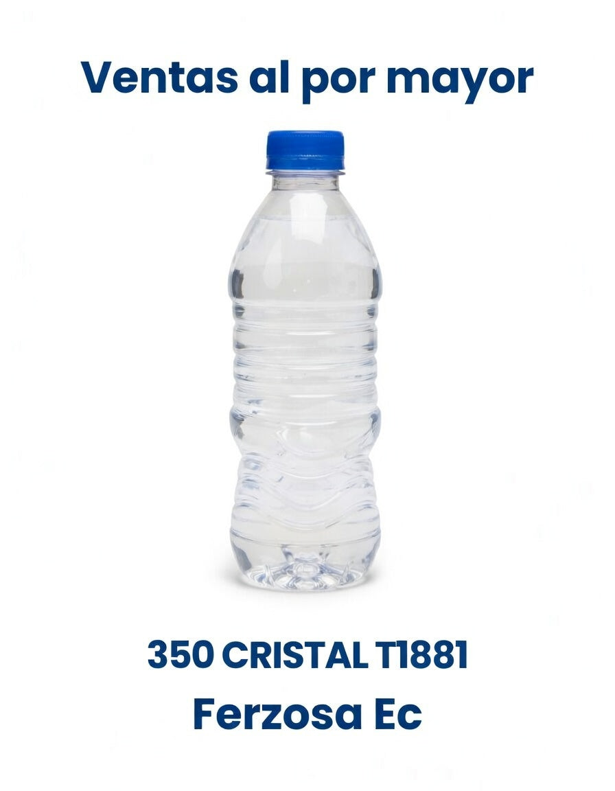 Botellas Plástica 350 CRISTAL T1881 con Tapa de 300ml al por Mayor desde $0.12c/u para 300 Unidades