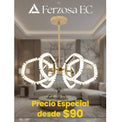 Lámpara LED Colgante Anillos Hexagonales Entrelazados con Cristales al por mayor desde $90