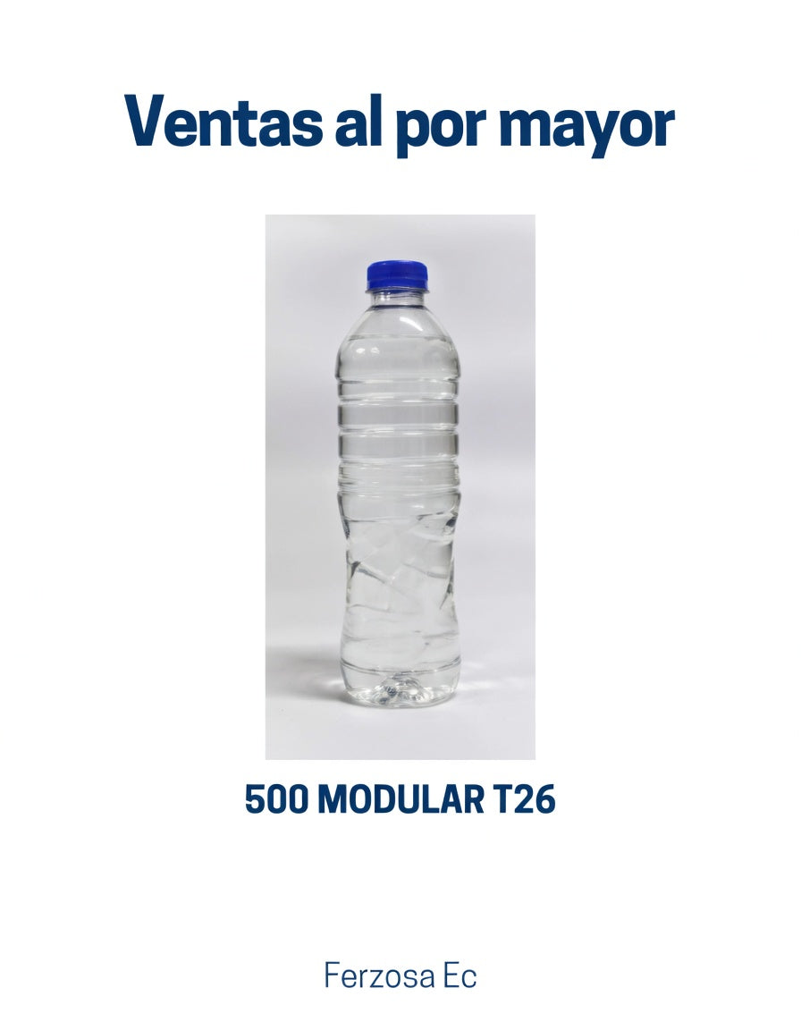 Botellas Plástica 500 MODULAR T26 (15 GR) con Tapa de 500ml al por Mayor desde $0.12c/u para 300 Unidades