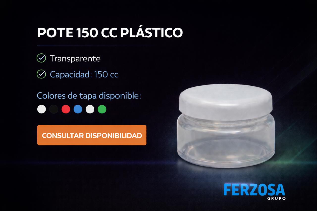 Pote Envase Plástico Polietileno 150 ml/cc al Por Mayor Desde $0.38 x 300 Unidades