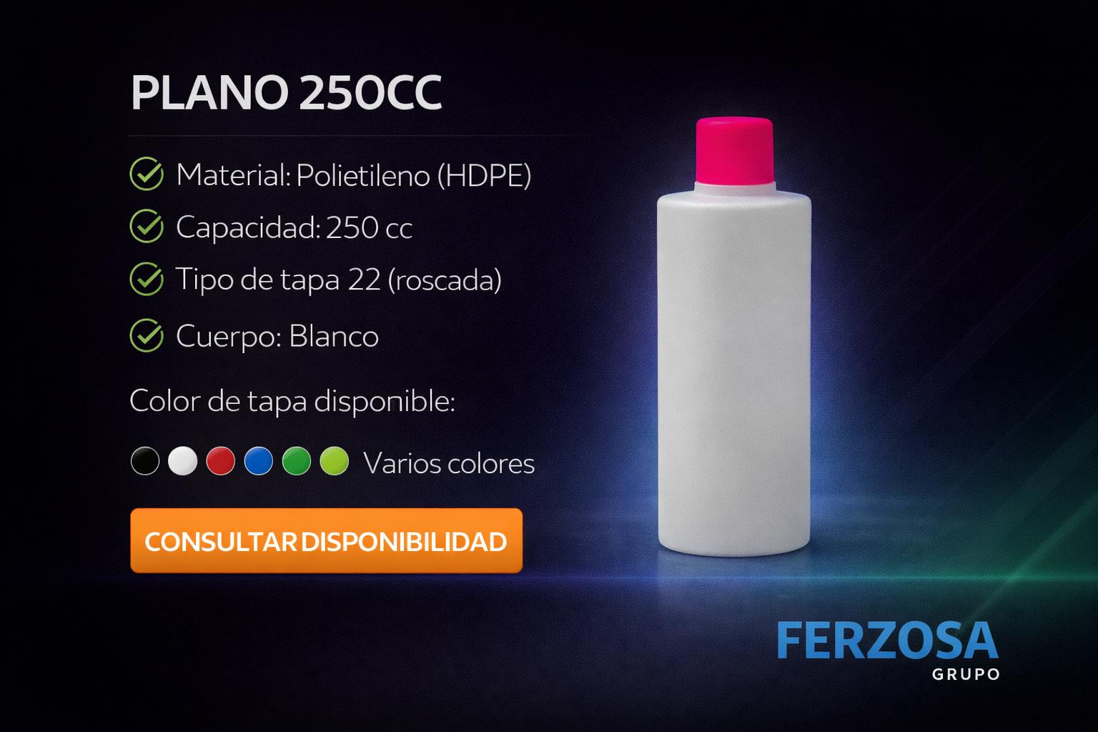 Envase Botella Plástica Plano 250ml/cc al Por Mayor Desde $0.30 x 300 Unidades