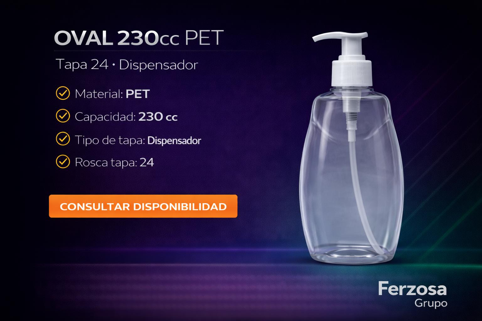 Envase Botella Plástica Plano PET Dispensador 230ml/cc al Por Mayor Desde $0.61 x 300 Unidades