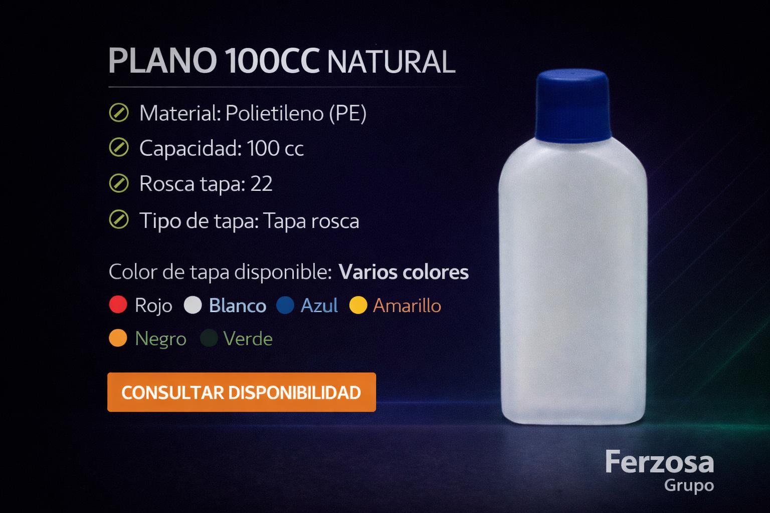 Envase Botella Plástica Plano 100ml/cc al Por Mayor Desde $0.30 x 300 Unidades