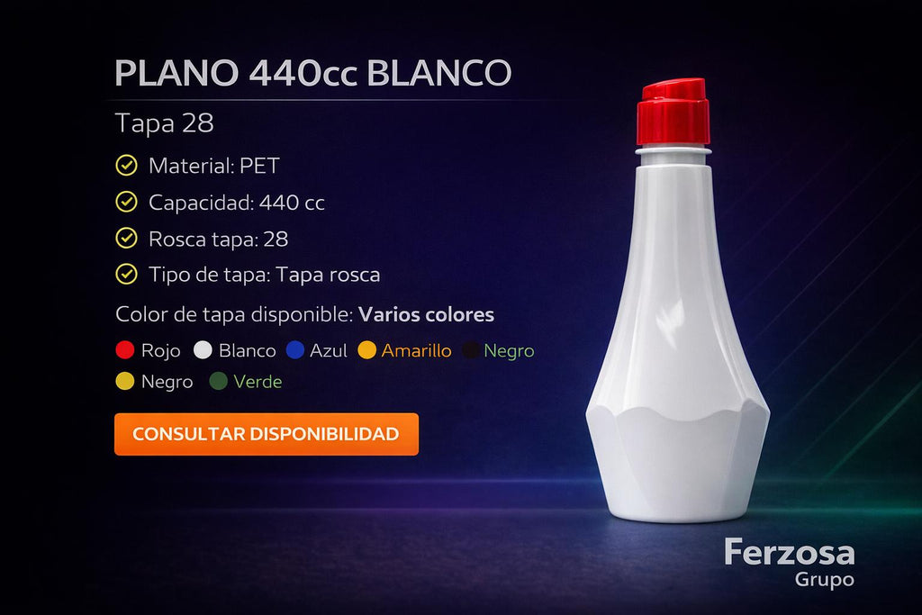 Envase Botella Plástica Plano PET 440ml/cc al Por Mayor Desde $0.50 x 300 Unidades