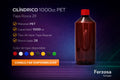 Envase Botella Plástica Cilíndrico PET 1000ml/cc al Por Mayor Desde $0.42 x 300 Unidades