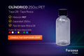 Envase Botella Plástica Cilíndrico PET 250ml/cc al Por Mayor Desde $0.34 x 300 Unidades