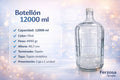 ENVASE BOTELLON DE VIDRIO 12000 ML CON TAPA