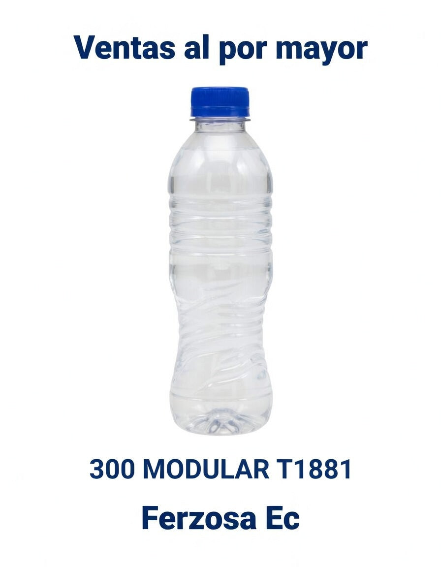 Botellas Plástica 300 MODULAR T1881 con Tapa de 300ml al por Mayor desde $0.12c/u para 300 Unidades