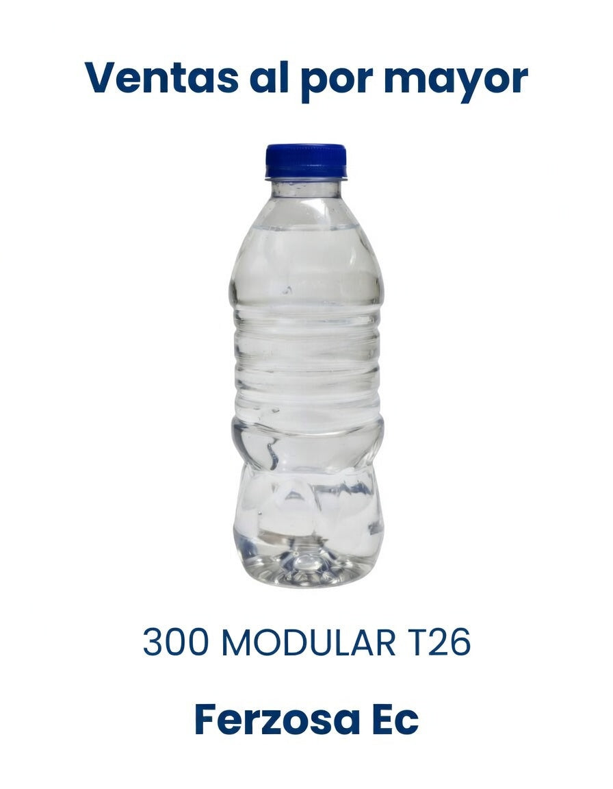 Botellas Plástica 300 MODULAR T26 con Tapa de 300ml al por Mayor desde $0.11c/u para 300 Unidades
